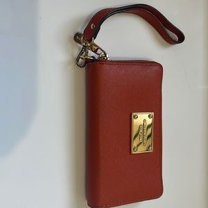 Rust Michael Kors Wristlet